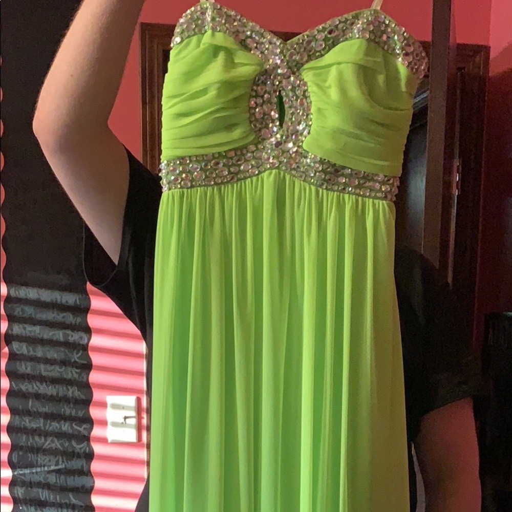 lime green dress